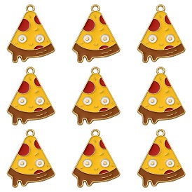 Подвески из эмали и сплава, золотой свет, очарование пиццы