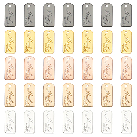 50 шт 5 цвета подвески из сплава, прямоугольник со словом