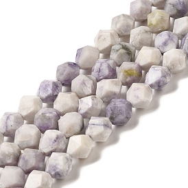 Natural Purple Turquoise Beads Strands, Star Cut Round Beads, Faceted