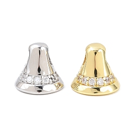Латунные микропаве прозрачные кубические циркониевые подвески, колокол прелести, стойки покрытие, долговечный, без свинца и без кадмия
