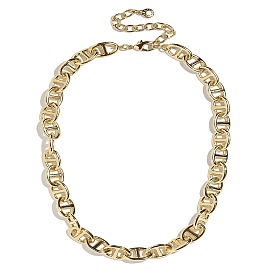 Minimalist Twisted Chain Necklace with 14K Gold Plating for Women