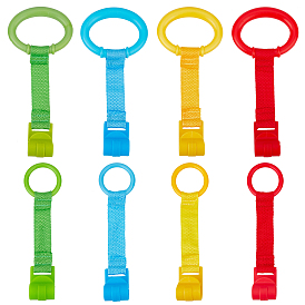 SUPERFINDINGS 8Pcs 8 Style Plastic Play Bed Pull Ring, with Nylon Belt