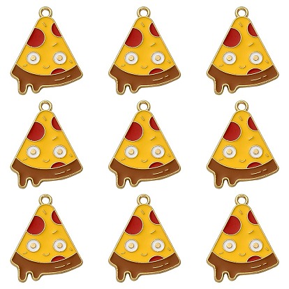 Подвески из эмали и сплава, золотой свет, очарование пиццы