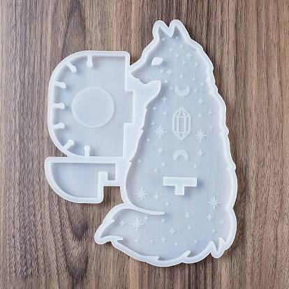 Moules d'affichage en silicone bricolage, moules de résine, outils de moule d'artisanat en argile, loup