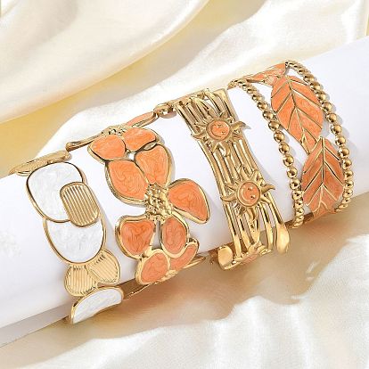 304 эмалированные браслеты-манжеты из нержавеющей стали для женщин