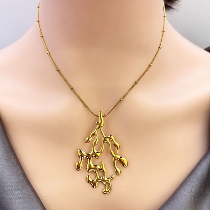 304 Женские подвески в форме коралла из нержавеющей стали, ионное покрытие (ip)