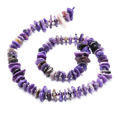 Natural Charoite Beads Strands, Nuggets