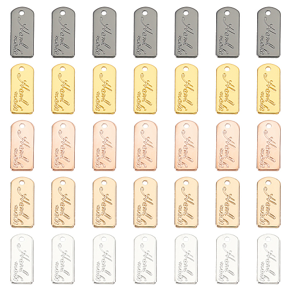 50 шт 5 цвета подвески из сплава, прямоугольник со словом