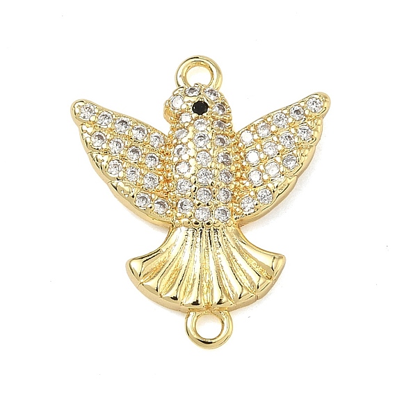Латунные микропаве из прозрачного кубического циркония в виде птичек-подвесок, без свинца и без кадмия, стойки покрытие, долговечный