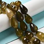 Natural Green Agate(Dyed & Heated) Beads Strands, Teardrop