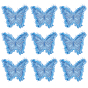 9Pcs Butterfly Polyester Computerized Embroidery Cloth Iron on Sew on Patches, Tassels Appliques
