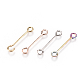 Ion Plating(IP) 304 Stainless Steel Eye Pins, Double Sided Eye Pins