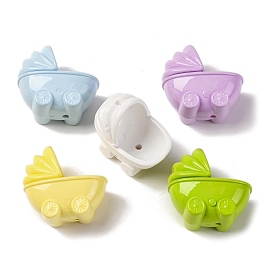 Baking Painted Opaque Acrylic Beads, Baby Carriage