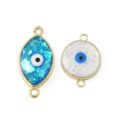 Латунные синтетические опаловые подвески-коннекторы от сглаза, золотые, стойки покрытие, долговечный