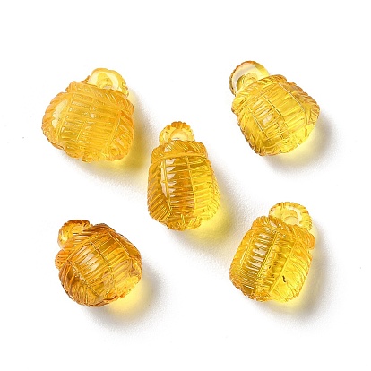 Natural Amber Basket Charms