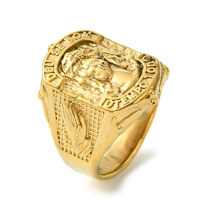 Святой 304 перстни-печатки из нержавеющей стали, широкое кольцо для мужчин, ионное покрытие (ip)