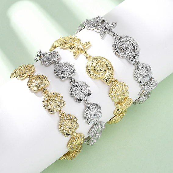 Латунные браслеты с микропаве из прозрачных кубических цирконий для женщин, долговечный, стойки покрытие, без свинца и без кадмия