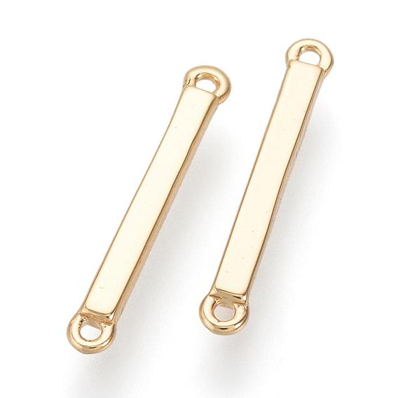 Brass Links/Connectors, Nickel Free, Real 18K Gold Plated, Cuboid