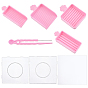 Juego de bandejas para cuentas fundibles de plástico PP DIY, con 8pcs 2 estilos tableros perforados de plástico cuadrados abc y 8pcs papeles de planchado termoestables