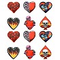 30Pcs 6 Styles Opaque Printed Acrylic Pendants, Heart