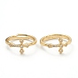 Латунные кольца из манжеты с прозрачным цирконием, открытые кольца, долговечный, крестик