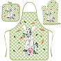 Easter Theme Polyester Sleeveless Apron and Gloves, with Double Shoulder Belt