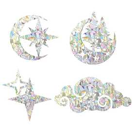 Водостойкая ПВХ цветная лазерная витражная оконная пленка статические наклейки, электростатические наклейки на окна с радужной призмой