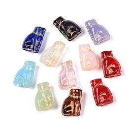 Стеклянные бусины, обезьяна, золотой металл обвитыми