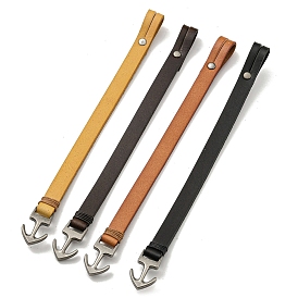 Bracelets en cordon de cuir uni, avec des agrafes en alliage d'ancrage