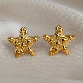 Женские 304 серьги-гвоздики из нержавеющей стали, звезда с сердцем