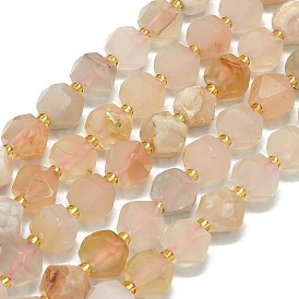 Натуральные вишневые агатовые бусины, граненые, восьмиугольный