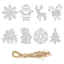 8Pcs 8 Styles Christmas Paper Pendant Decorations, Home Hanging Decorations