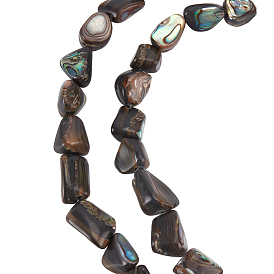 1 нить из натуральных бусин из ракушек абалон/пауа, самородки