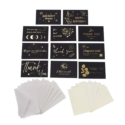 Papel tarjetas de felicitación de agradecimiento con sobres y cartón, Rectángulo