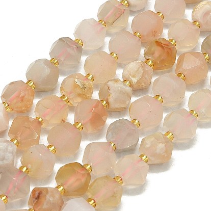 Натуральные вишневые агатовые бусины, граненые, восьмиугольный