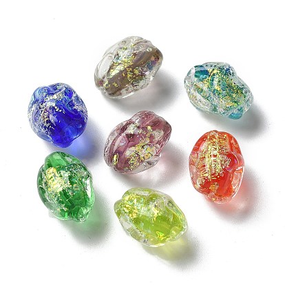 Нити из фольги в технике лэмпворк, самородки