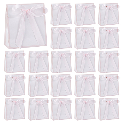 24 шт. бумажные подарочные упаковочные пакеты, подарочные упаковочные пакеты с полиэстеровой лентой, прямоугольные