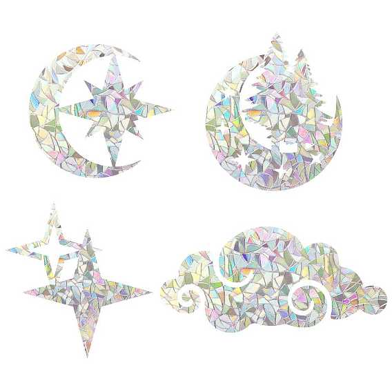 Водостойкая ПВХ цветная лазерная витражная оконная пленка статические наклейки, электростатические наклейки на окна с радужной призмой