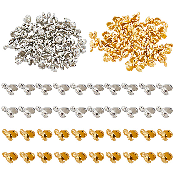 100шт. латунные наконечники бусин, Калотте заканчивается, крышка раскладушки