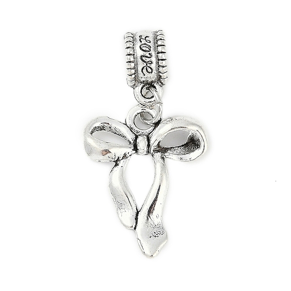 Подвеска из латуни с покрытием из латуни в европейском стиле, подвески с большими отверстиями в виде банта, без свинца и без кадмия