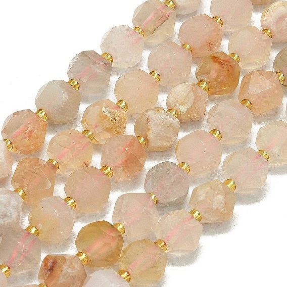 Натуральные вишневые агатовые бусины, граненые, восьмиугольный