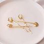 Alloy Hair Bobby Pin Findings, with Brass Flat Cabochon Bezel Settings