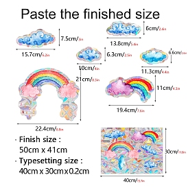 Rainbow & Cloud Rainbow Prism Electrostatic Window Stickers, PVC Anti Collision Stickers, for Windows, Glass Doors, Mirrors Decorations