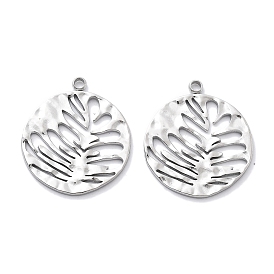 304 подвески из нержавеющей стали, лазерная резка, плоский круглый с подвеской в виде листьев