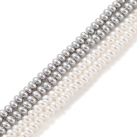 Electroplated Shell Pearl Beads Strands, Rondelle