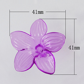 Прозрачные акриловые бусины, цветок, 44x20 мм, отверстие : 2 мм