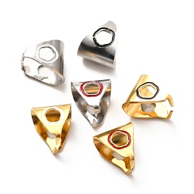 304 Stainless Steel Snap on Bails, with Enamel, Triangle