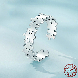 Головоломка 925 регулируемые манжеты из стерлингового серебра