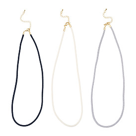 3шт. 3 цвета 3мм нейлоновый миланский шнур для изготовления ожерелий, с латунными выводами и 304 застежками из лобстера из нержавеющей стали, золотые, стойки покрытие, долговечный