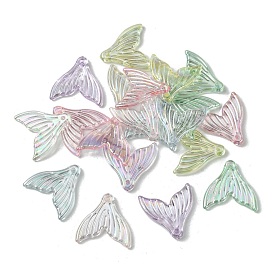 Pendentifs acryliques transparents , ab placage irisé, queue de poisson